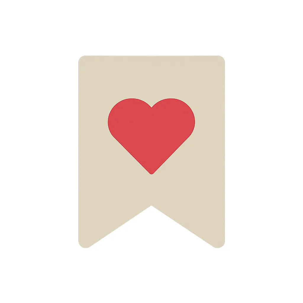 Save favorites icon for bookmarked audio stories and routes