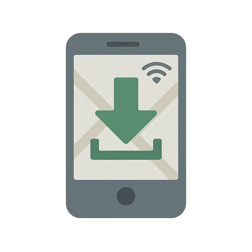 Offline mode icon for listening to audio stories without internet