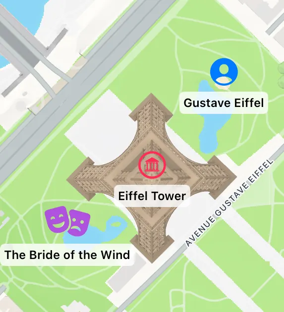 Map pin icon for location-based audio stories